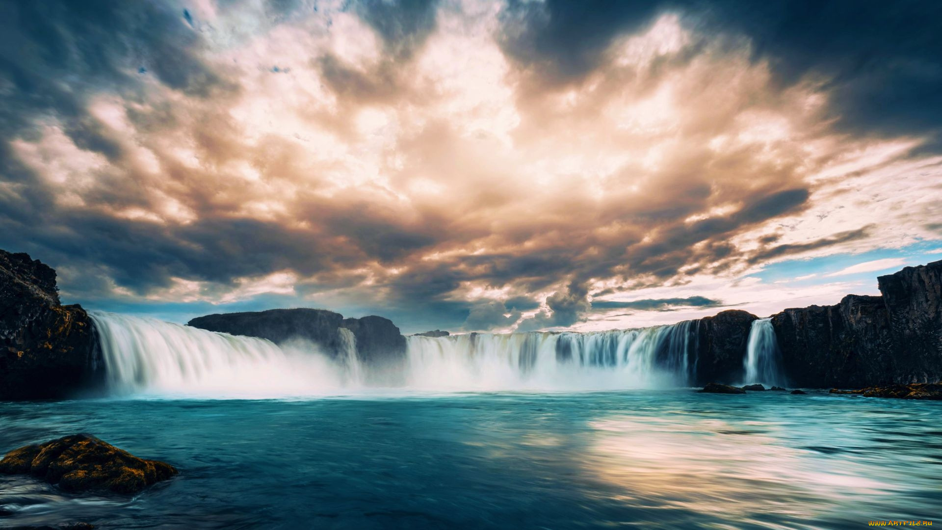 godafoss waterfall, iceland, , , godafoss, waterfall